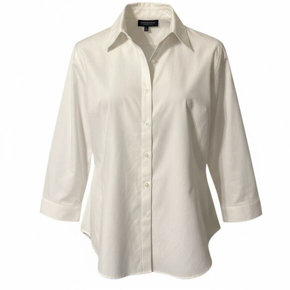 Jones New York Non-Iron White Button-Front Shirt 3X Classic Cotton Style - Picture 1 of 7